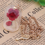 Beauty and the Beast Rose Necklaces