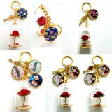 Beauty and the Beast Rose Keychains