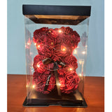 Rose Bear (25cm) in Box with Lights