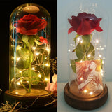 Beauty and the Beast Rose Jar with Lights