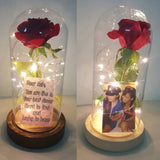 Beauty and the Beast Rose Jar with Lights