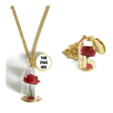 Beauty and the Beast Rose Necklaces