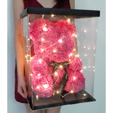 Rose Bear (40cm) in Box with Lights
