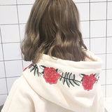 Rose Embroidered Hoodies