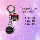 Teachers Day Keychains - Two Circle Charms